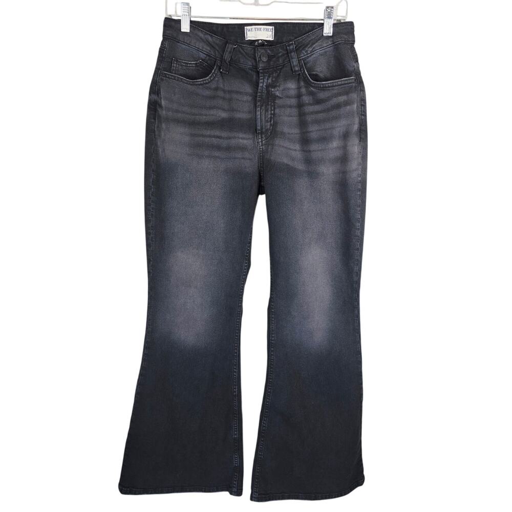Free People X We The Free CRVY Vintage High Rise Flare Black Jeans Women's 28
